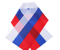 Шарф триколор взрослый 25х120 см, шелк Шарф триколор взрослый 25х120 см, шелк