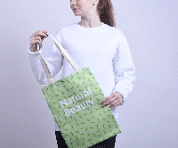 Сумка Эко Комби из двунитки однотонной и греты 30х40 см Сумка Эко Комби из двунитки однотонной и греты 30х40 см