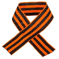 Лента "Георгиевская" 35мм ТКАНАЯ по 40см ОТРЕЗНАЯ 100 штук/упаковка