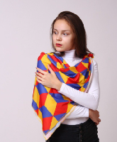 Платок Шанель 90х90 см, с полной запечаткой Платок Шанель 90х90 см, с полной запечаткой