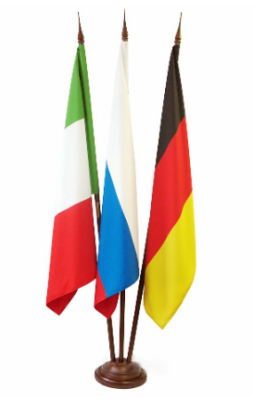 Кабинетный флагшток деревянный с основанием Блин (бук) 3 штока 2,2 м