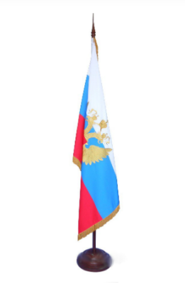 Кабинетный флагшток деревянный с основанием Блин (бук) 1 шток 2,2 м