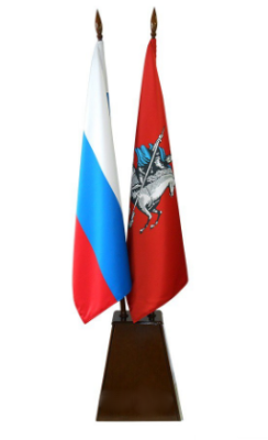 Подставка для флага напольная деревянная с основанием Тумба (сосна) 2 штока 2,5м